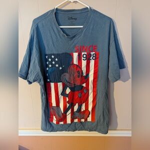 Men's Disney Mickey Patriotic T-Shirt USA Flag Size XL